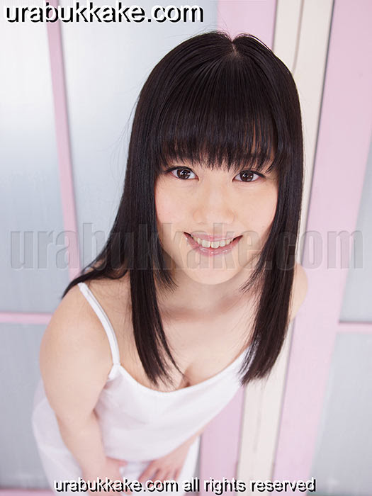 Japanese teen Koharu at her first bukkake blowbang